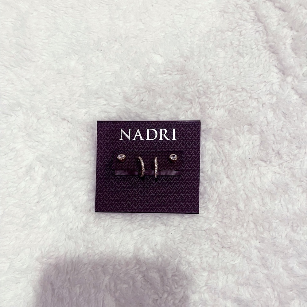 Nadri Studded and Hoop Earring